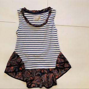 Anthropologie Striped & Paisley Sleeveless Blouse